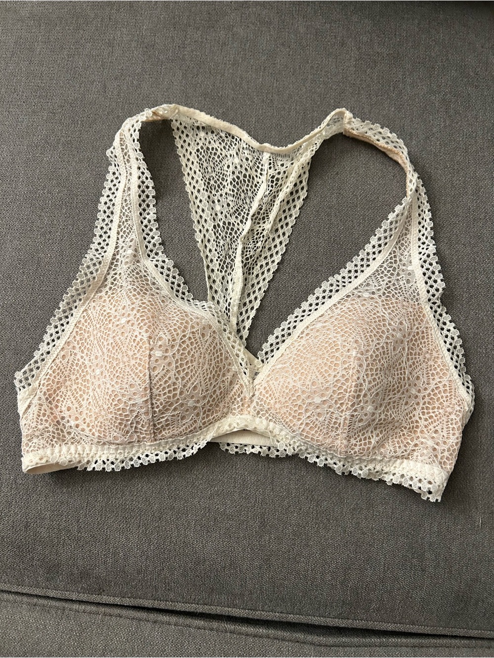 Victoria’s Secret PINK Bralette- Beige and White